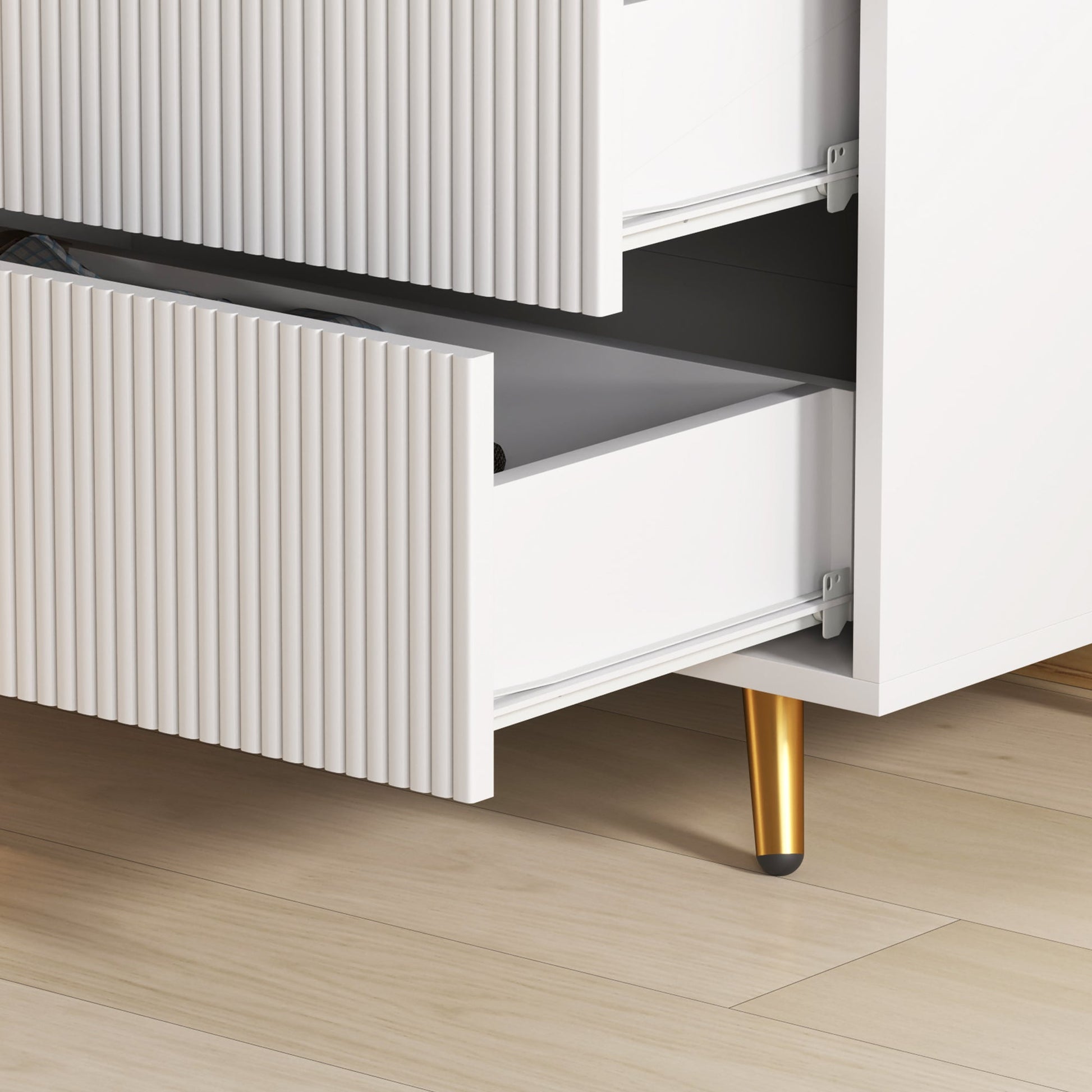 Elegant Four-Drawer Chest - White