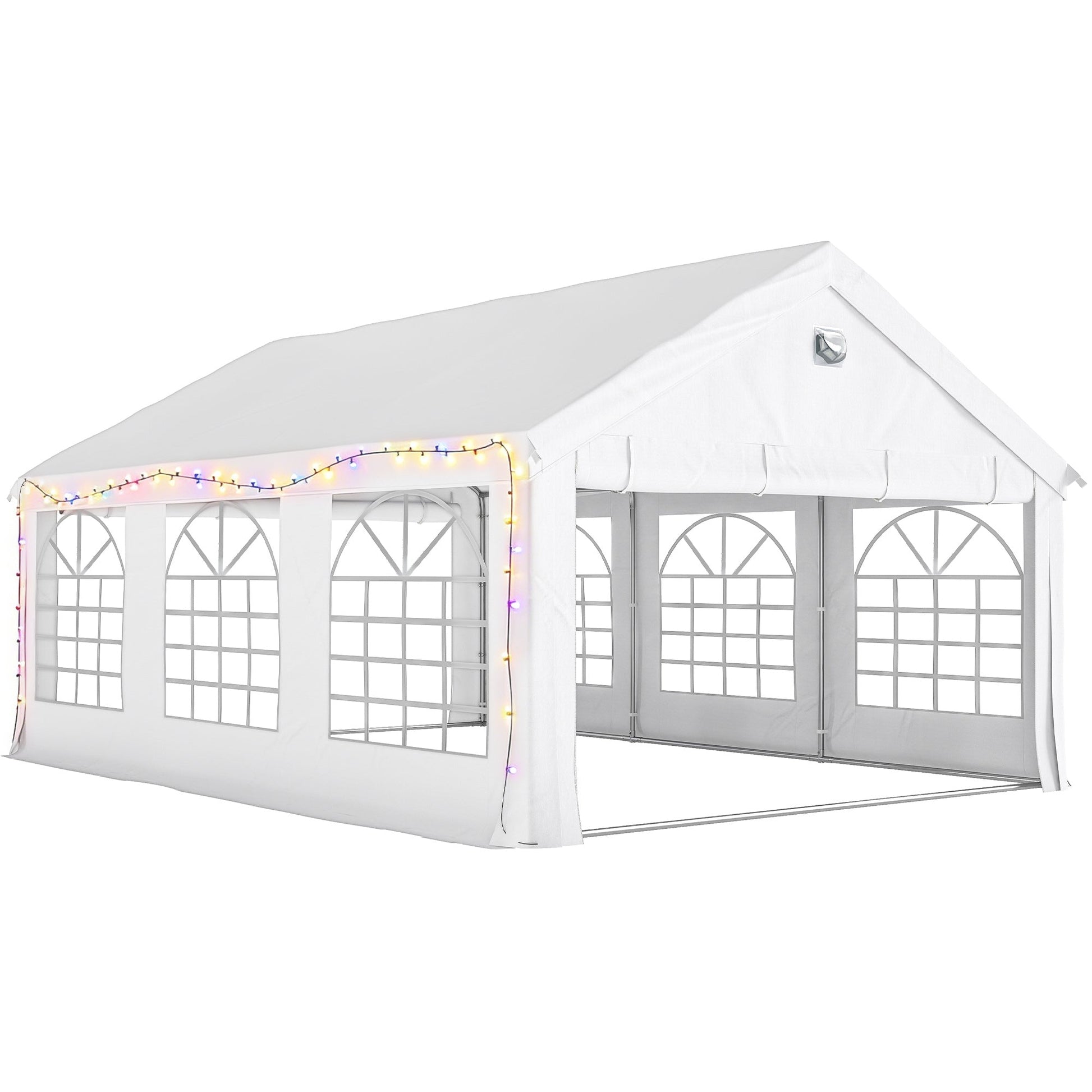 6 x 4 m Party Tent, Heavy Duty Gazebo Canopy with Windows, Outdoor Party Wedding Tent with 4 Removable Sidewalls