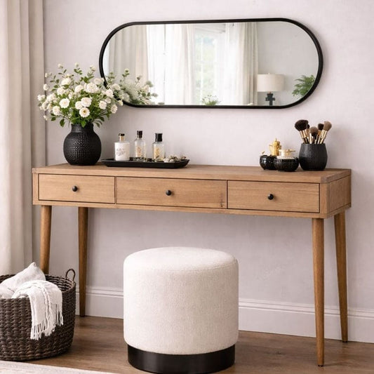 Black Metal Runway Oval Mirror - 120cm x 40cm