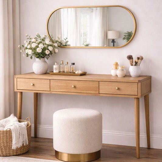 Gold Metal Runway Oval Mirror - 120cm x 40cm