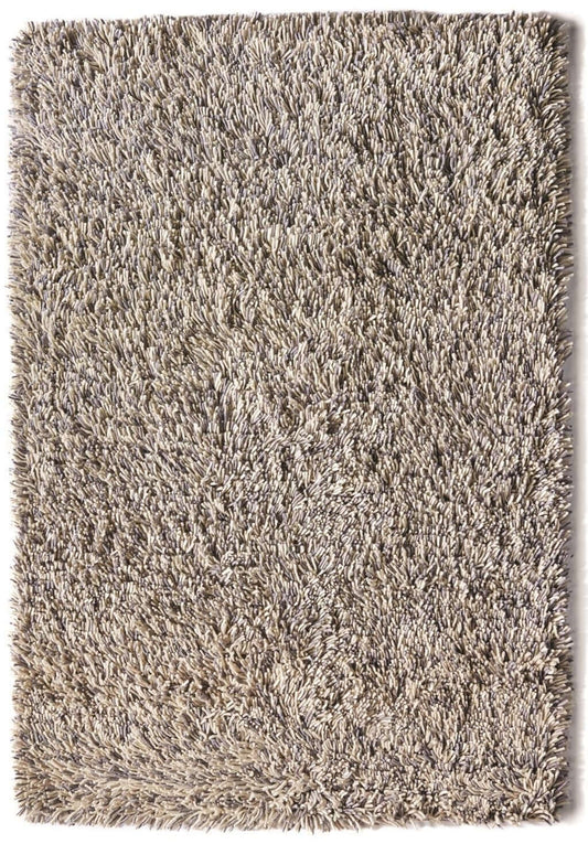 Mid Grey Mix Shaggy Pile Wool Rug