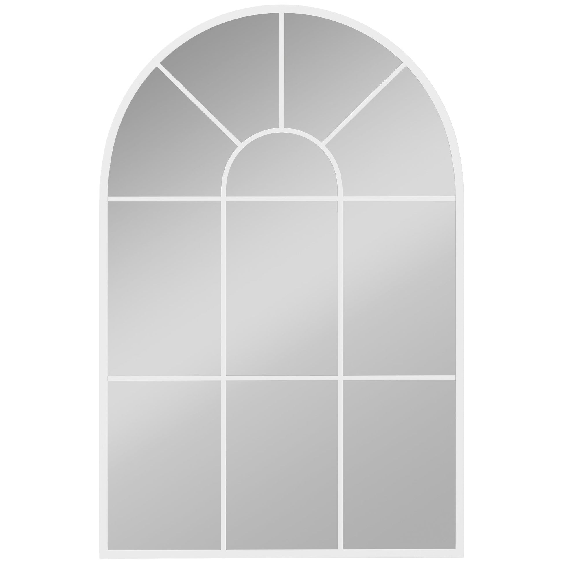 Arched Grid Mirror - White