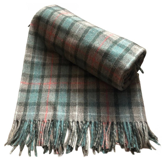 Hunting Recycled Wool Blanket in Soft Tartan Check