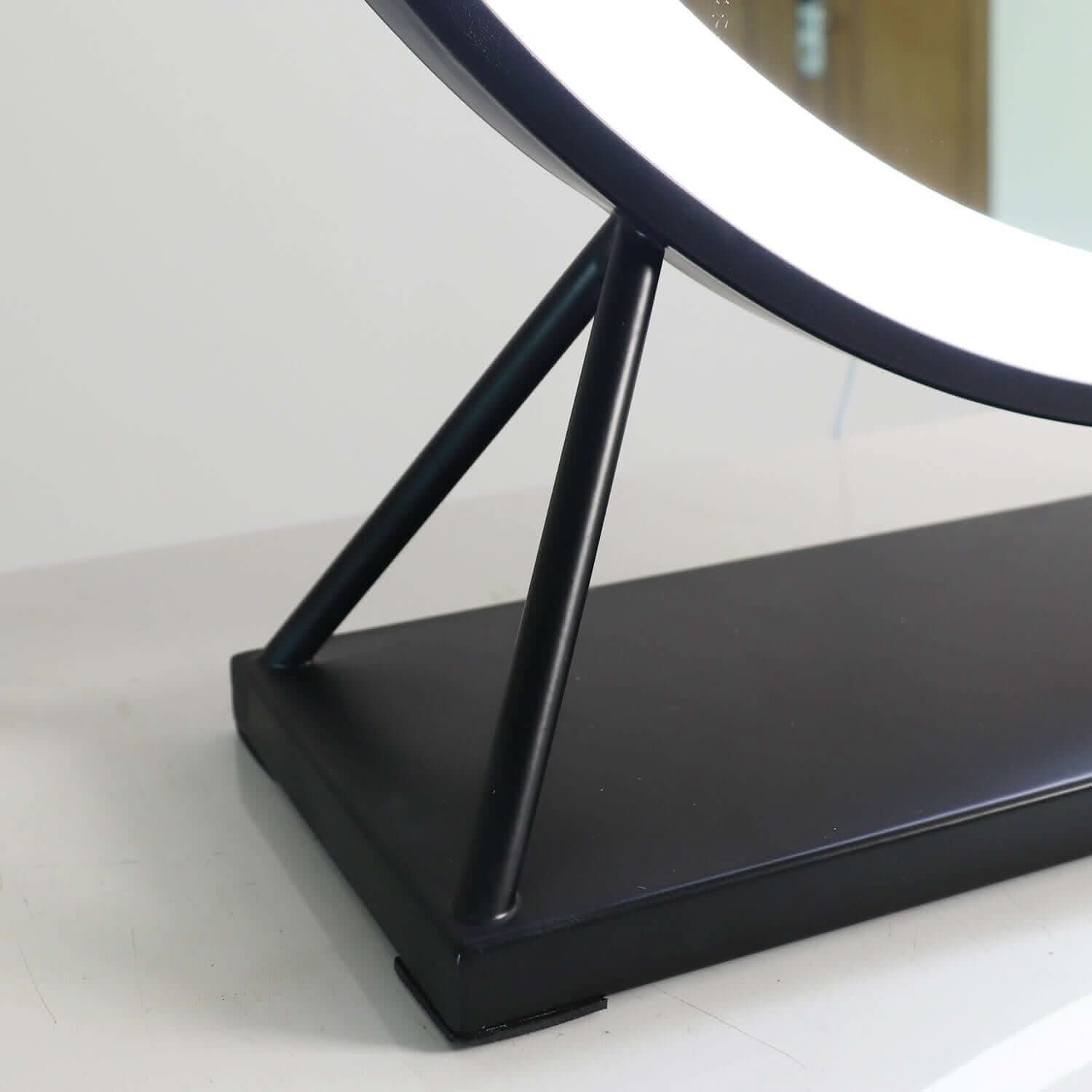 Grace Round Hollywood Mirror Black 60x67cm