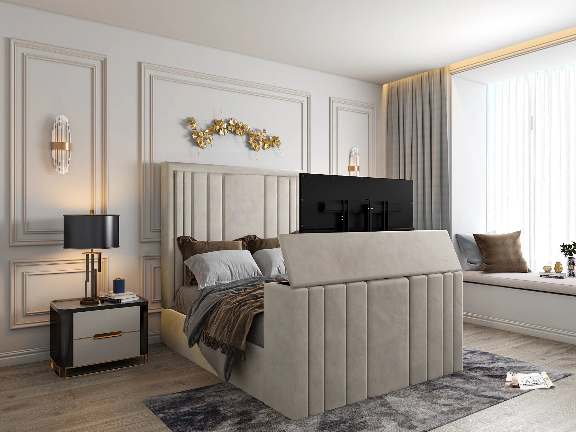 Fort Lewis Upholstered Tv Bespoke Bed Frame