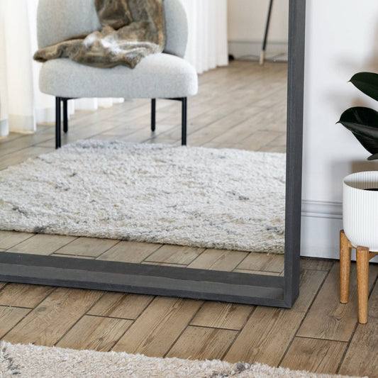 Full Length Black Oak Rectangle Mirror - 200cm x 100cm