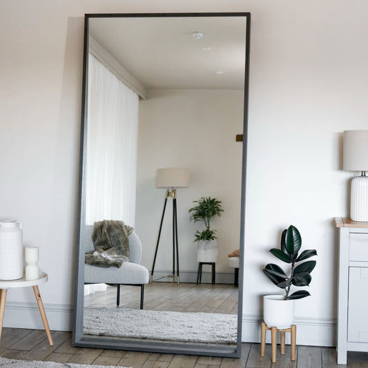 Full Length Black Oak Rectangle Mirror - 200cm x 100cm