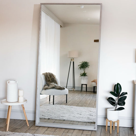 Full Length Grey Oak Rectangle Mirror - 200cm x 100cm