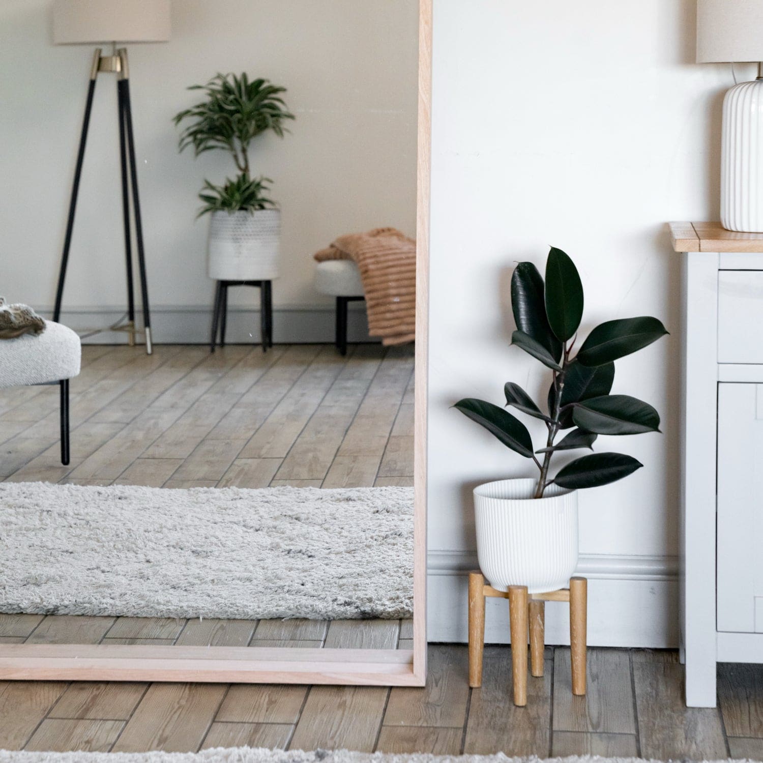 Hanaka - Full Length Natural Oak Rectangle Mirror - 200cm x 100cm