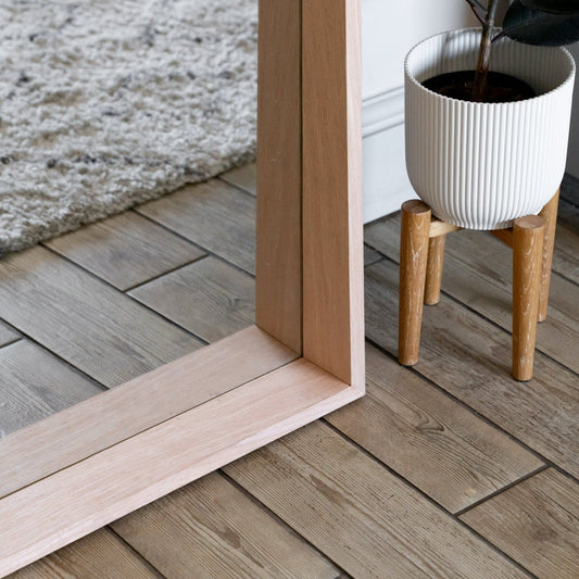 Full Length Natural Oak Rectangle Mirror - 200cm x 100cm