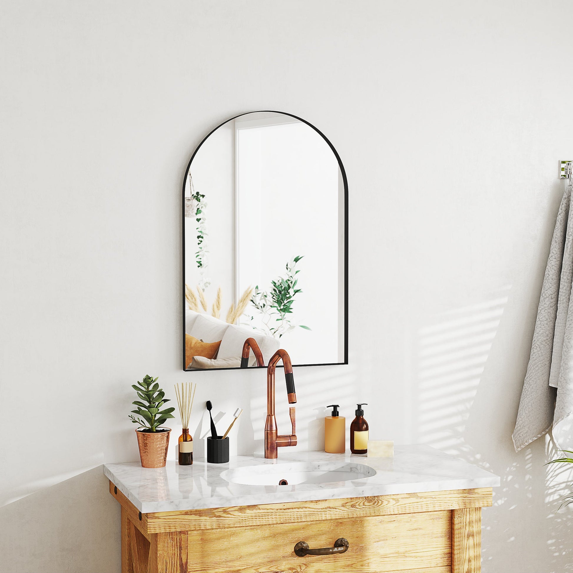 Arched Home Mirror - Black