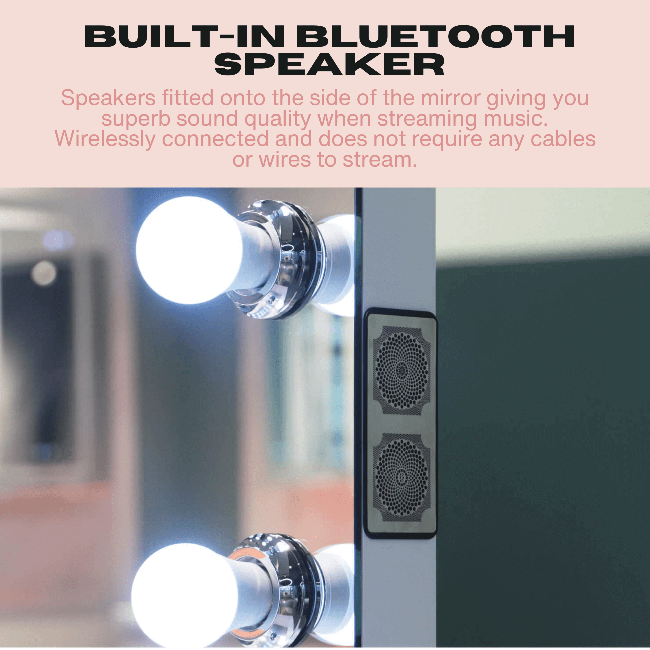 Bluetooth Hollywood Mirror 80x60cm