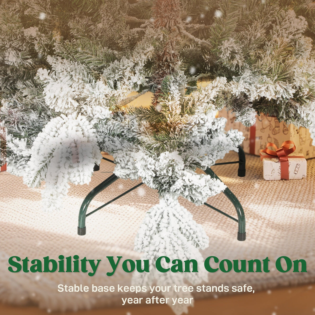 5ft Super Flocked Christmas Tree - Green/White