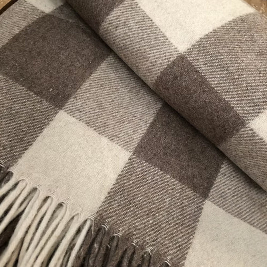 Check Recycled Wool Blanket