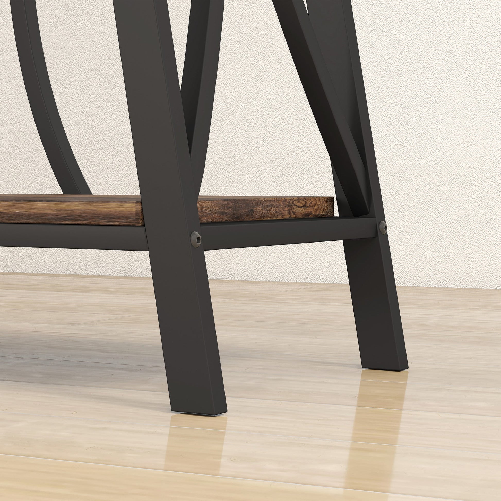 Narrow Console Table, Industrial 2-Tier Sofa Table with Metal Frame for Entryway, Living Room, 120x30x80cm, Rustic Brown