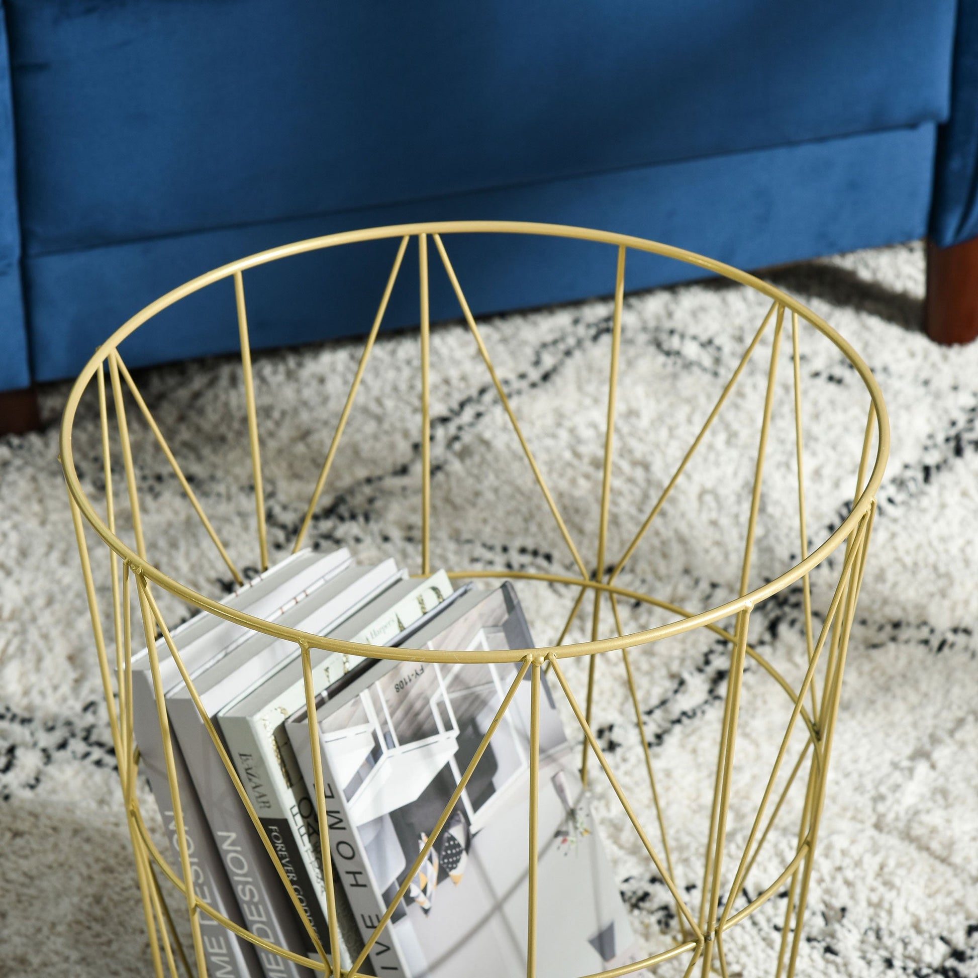 Set of 2 Nesting Side Tables with Storage, Round End Tables Coffee Tables with Steel Frame and Removable Round Top, for Living Room, bedroom, office, White