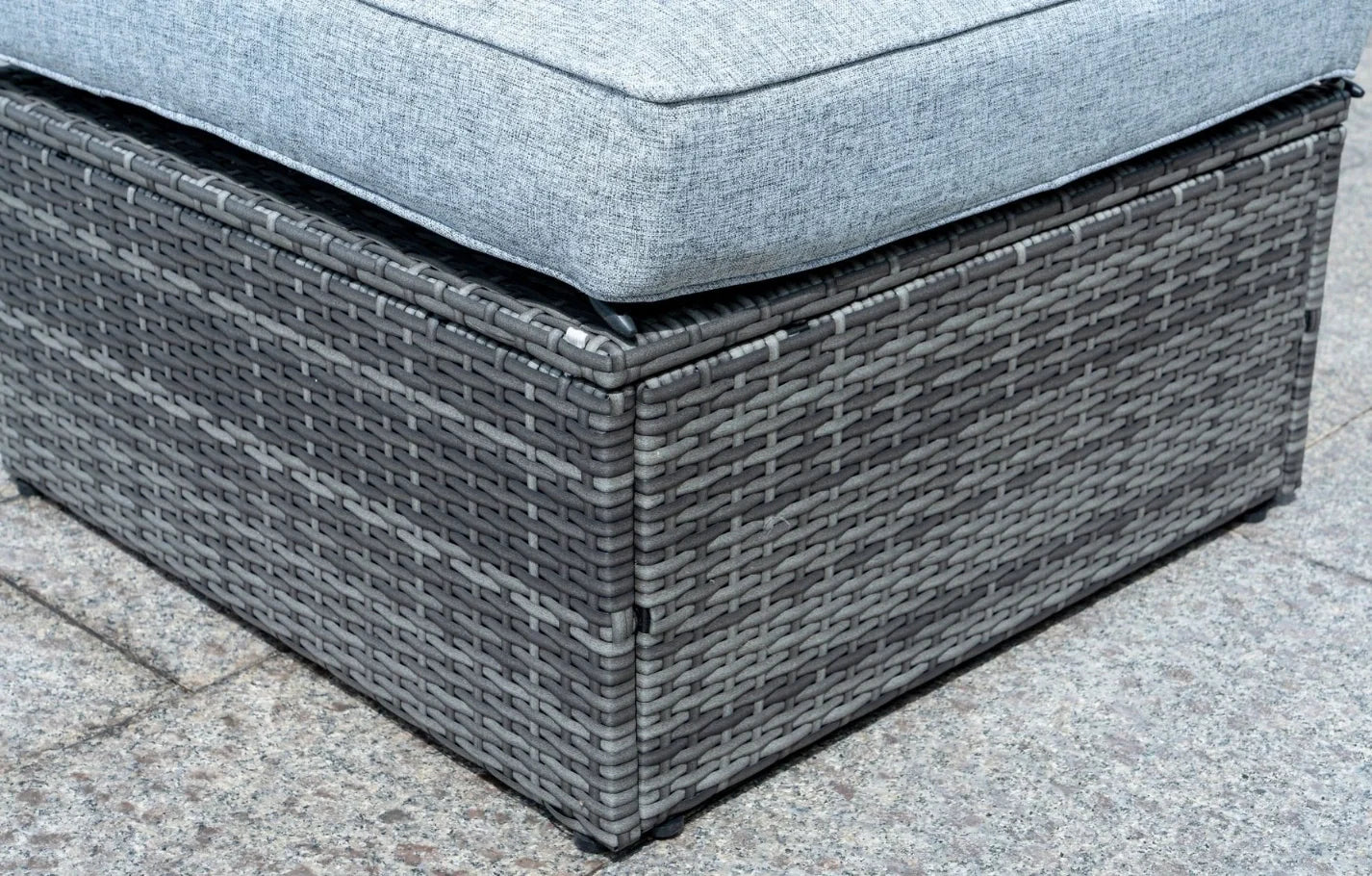 Lima 5 Seater Grey Polyrattan Garden Sofa Set Bundle with Armchair, Coffee Table & Protective Cover