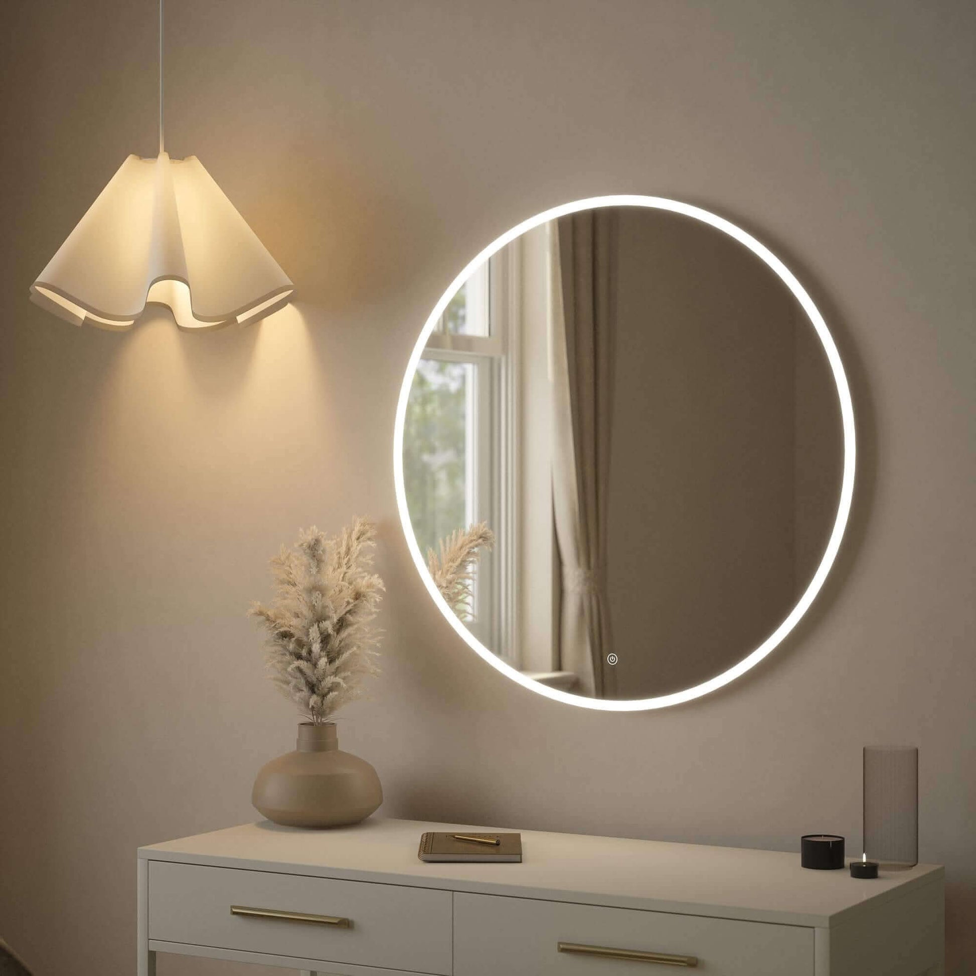 Round Wall Mounted Mirror 80cm