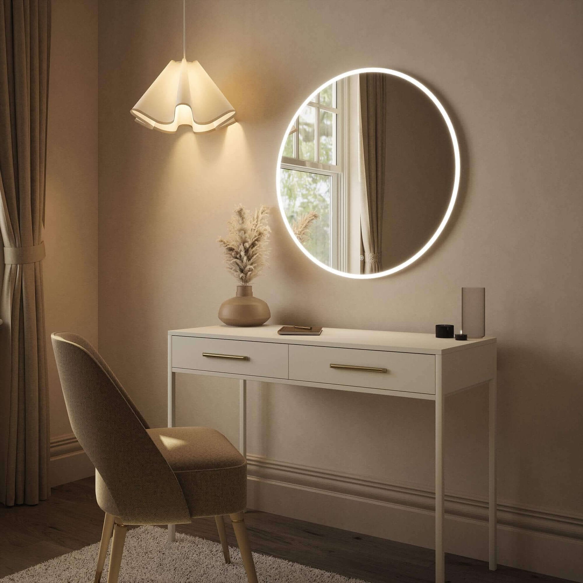 Round Wall Mounted Mirror 80cm