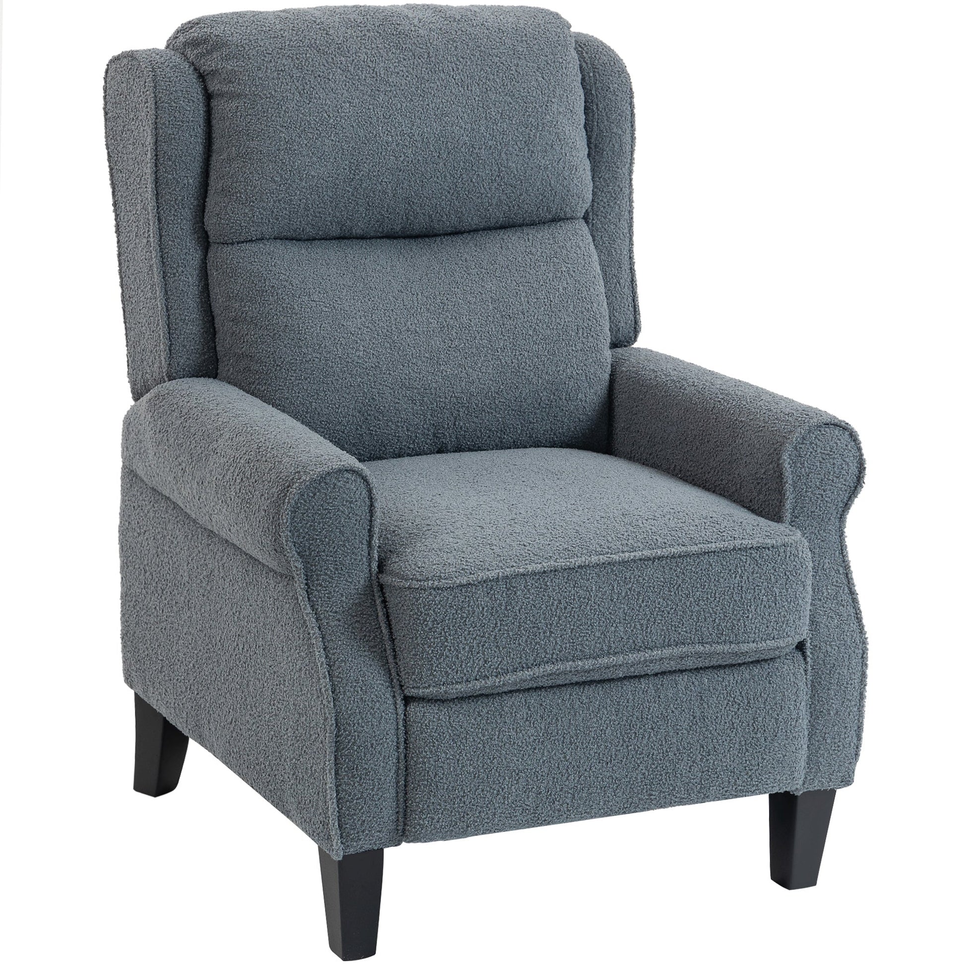 Recliner Armchair with Extended Leg Rest - Grey