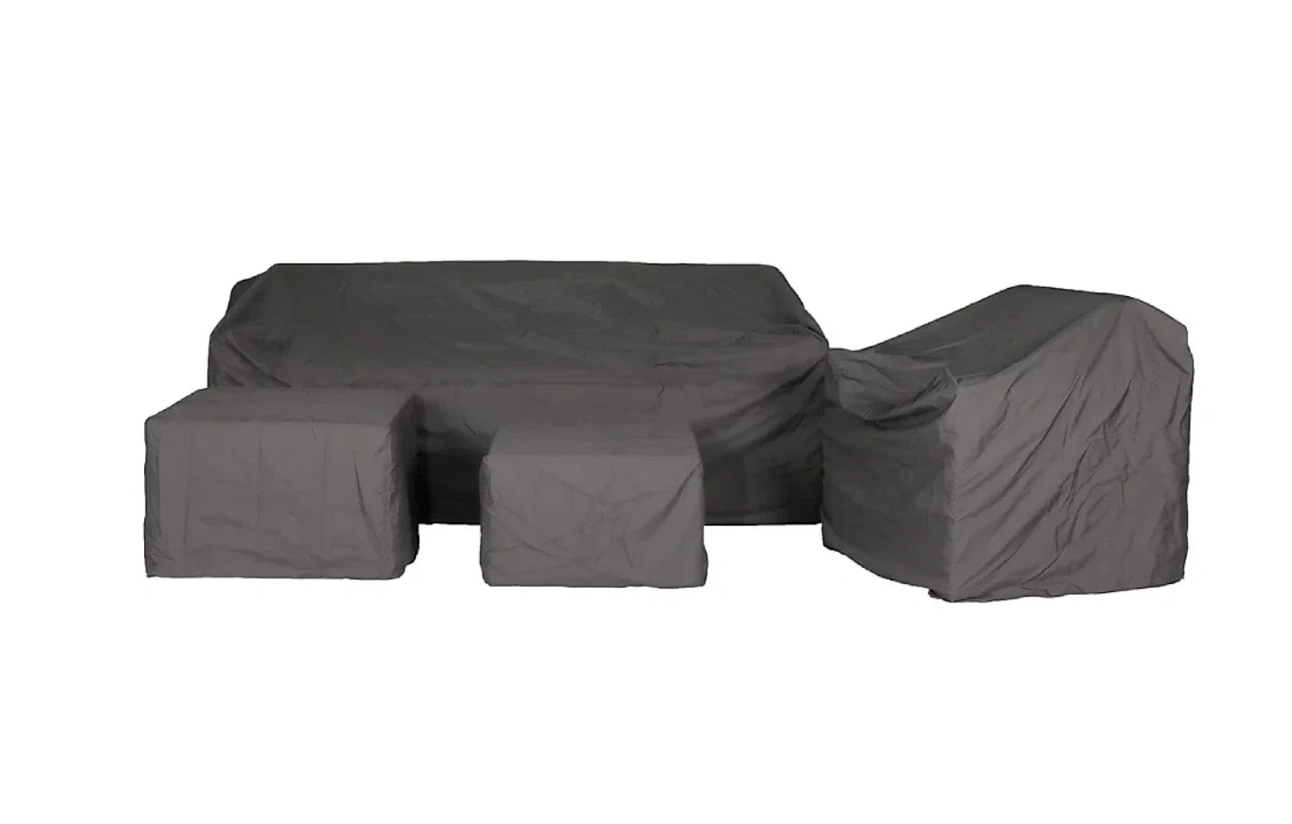 Marbella Grey 5 Seater Chaise Garden Sofa Set, Cover and Cushion Box Bundle
