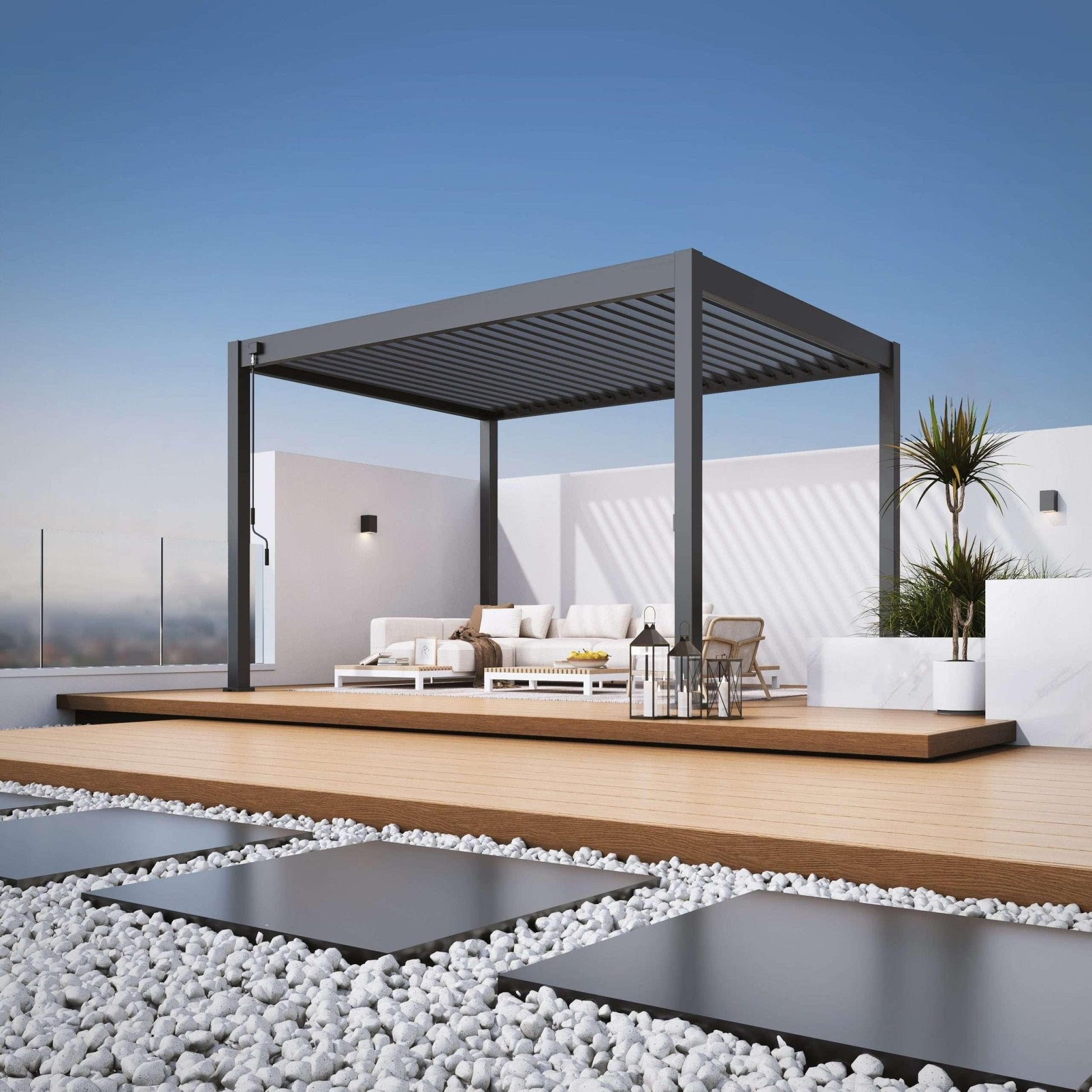 Aluminium Pergola 4m x 3m Free Standing with LED Package