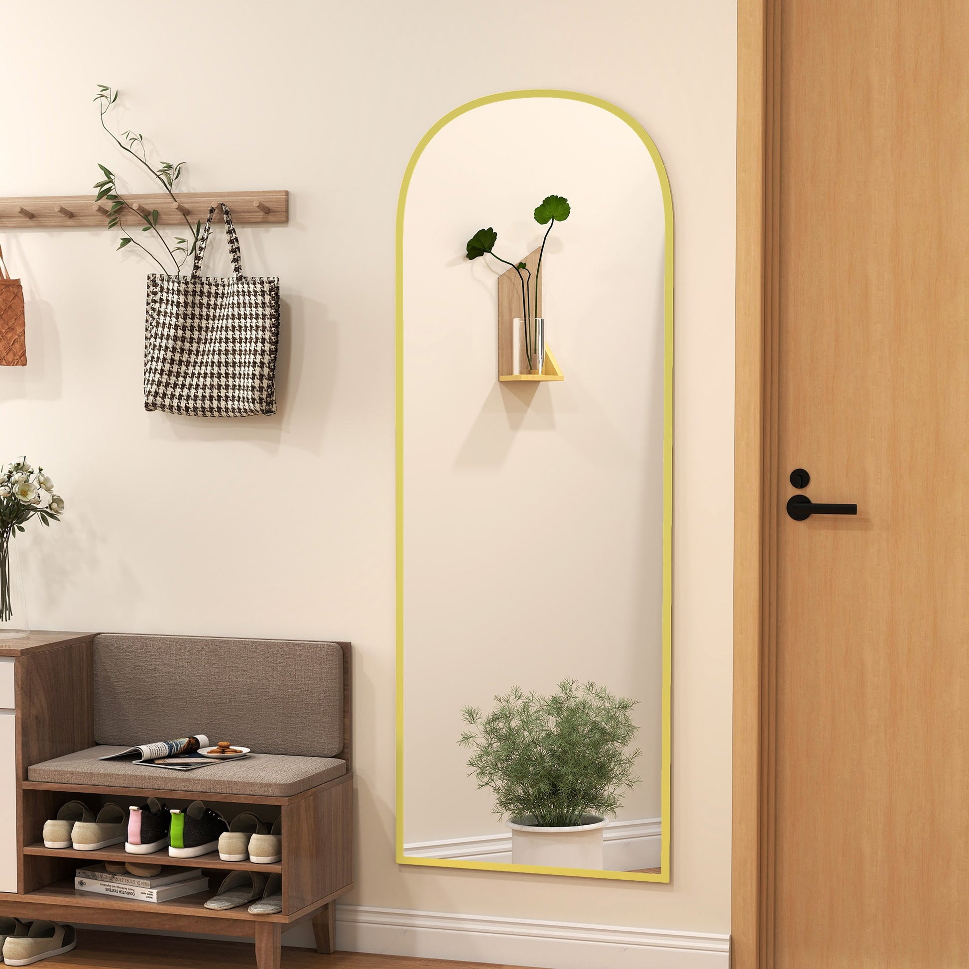 Aluminium Frame Standing Mirror - Gold