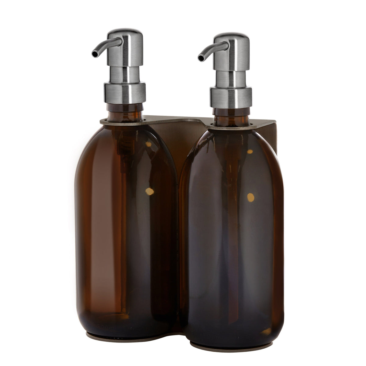 Nickel Double Wall Mounted Soap Dispenser