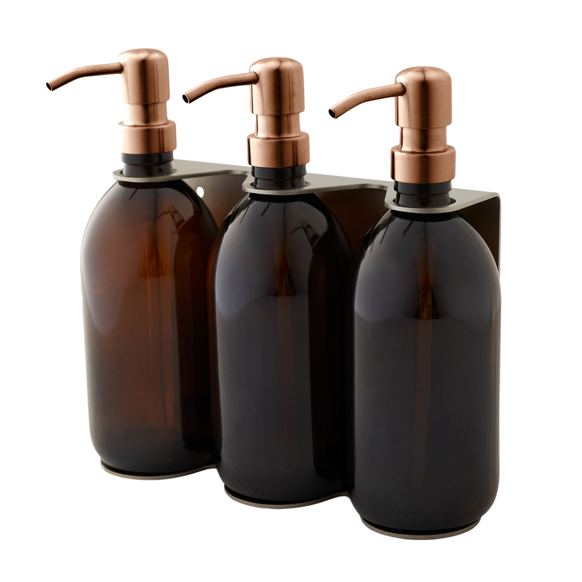 Nickel Triple Wall Mounted Soap Dispenser