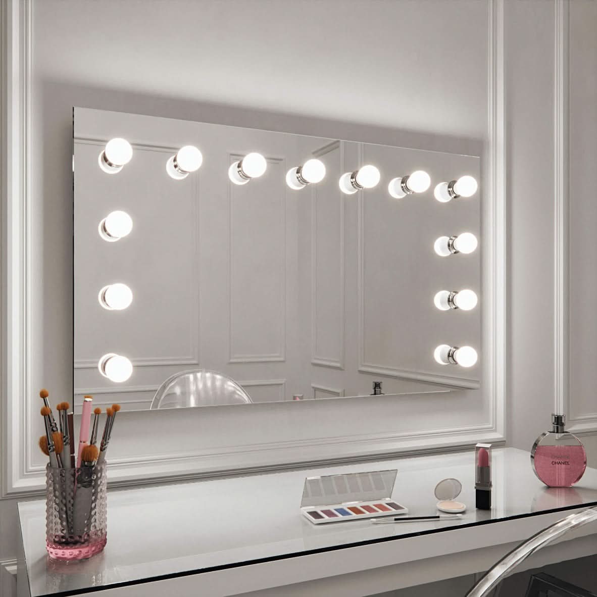 Hollywood Mirror Wall Mounted 100x60cm