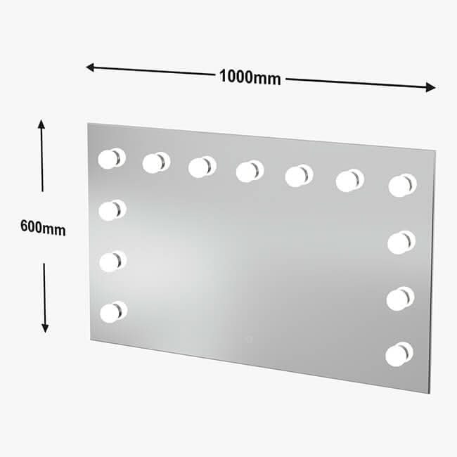 Hollywood Mirror Wall Mounted 100x60cm