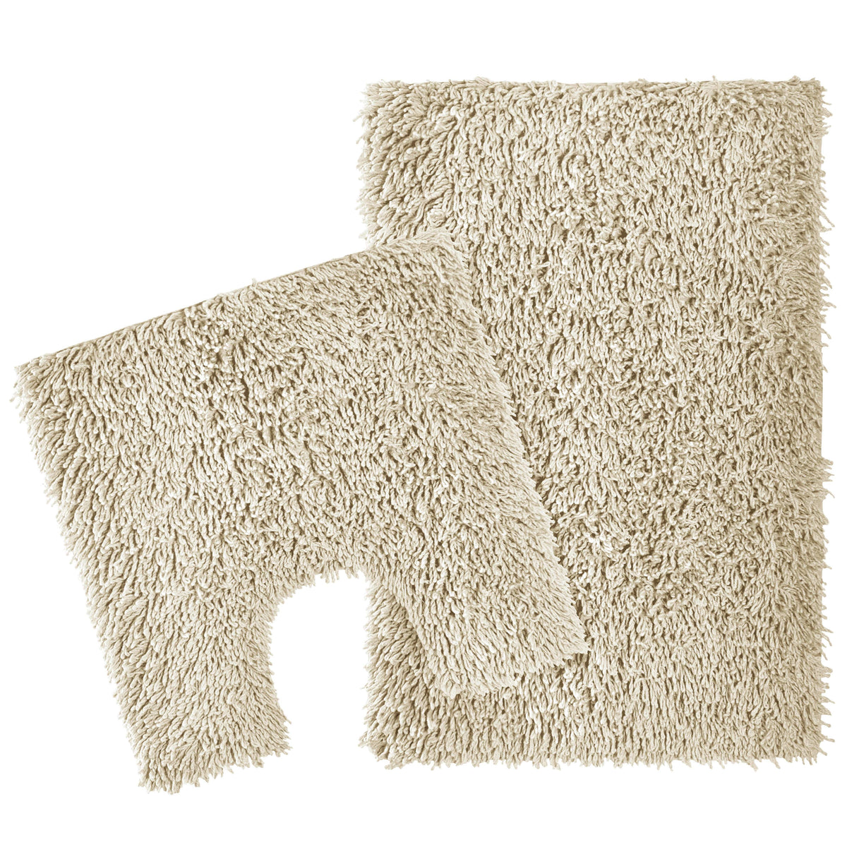 OLIVIA ROCCO Como 2-Piece Natural Bath Mat And Pedestal Set Non-Slip Super Absorbent