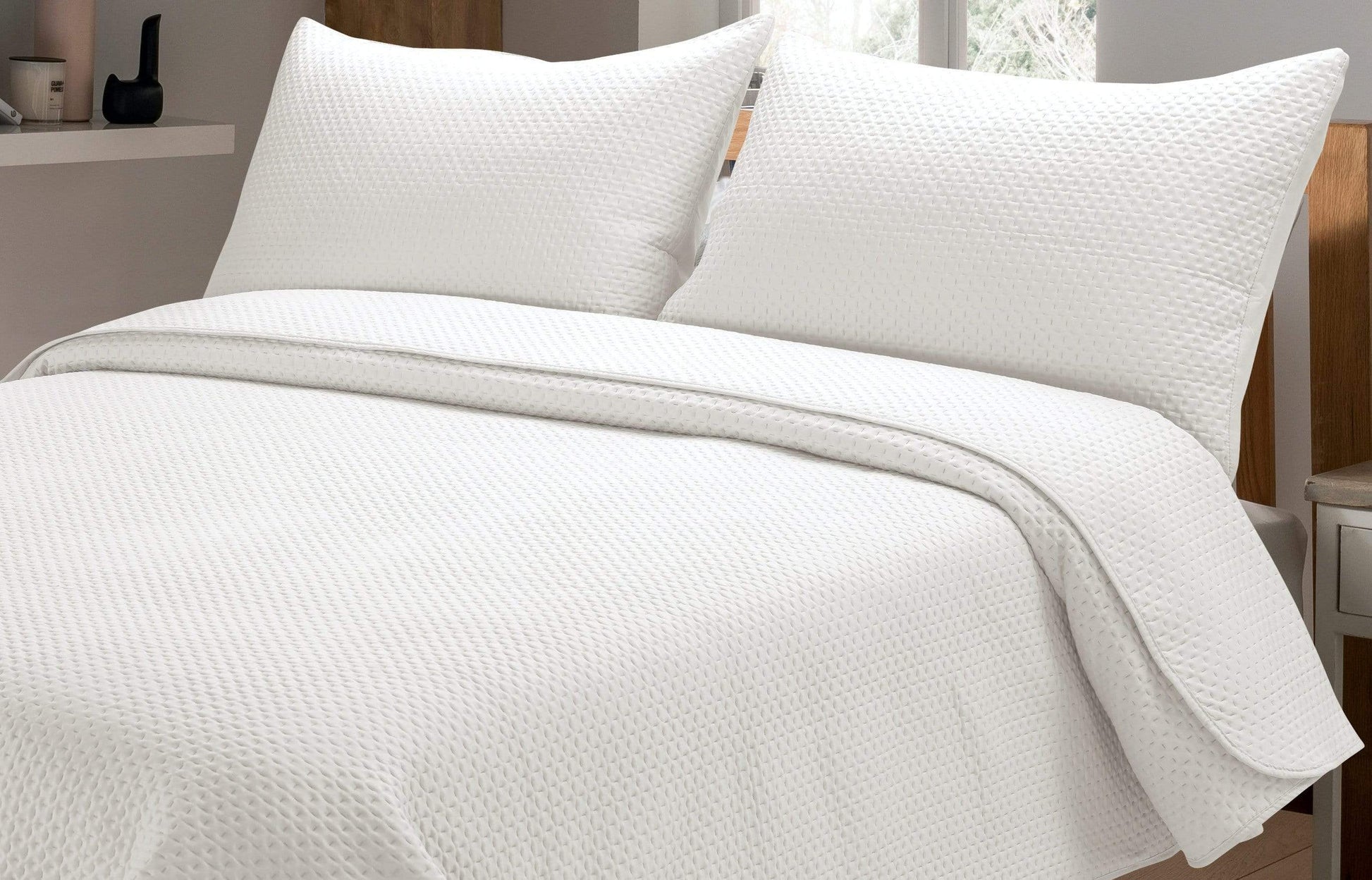 OLIVIA ROCCO Capri Embossed Luxury Bedspread Set With Quilted Throw And Duvet Matching