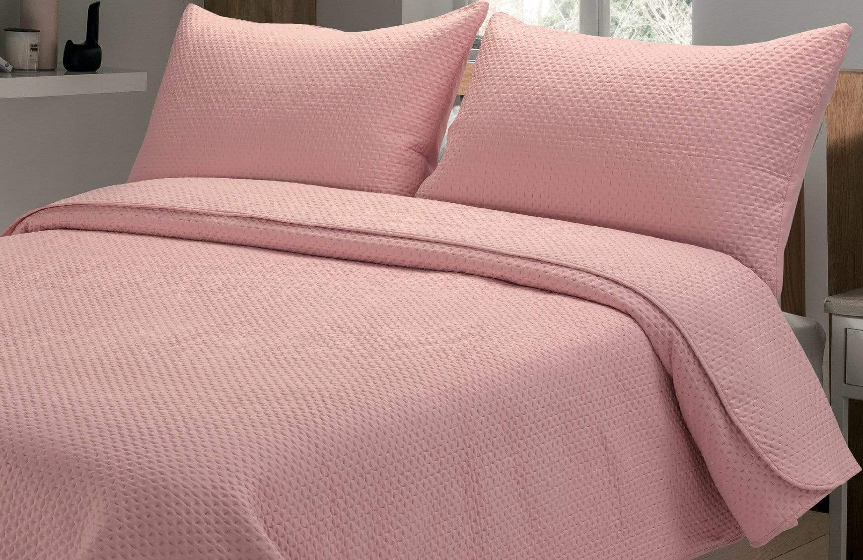 OLIVIA ROCCO Capri Embossed Luxury Bedspread Set With Quilted Throw And Duvet Matching