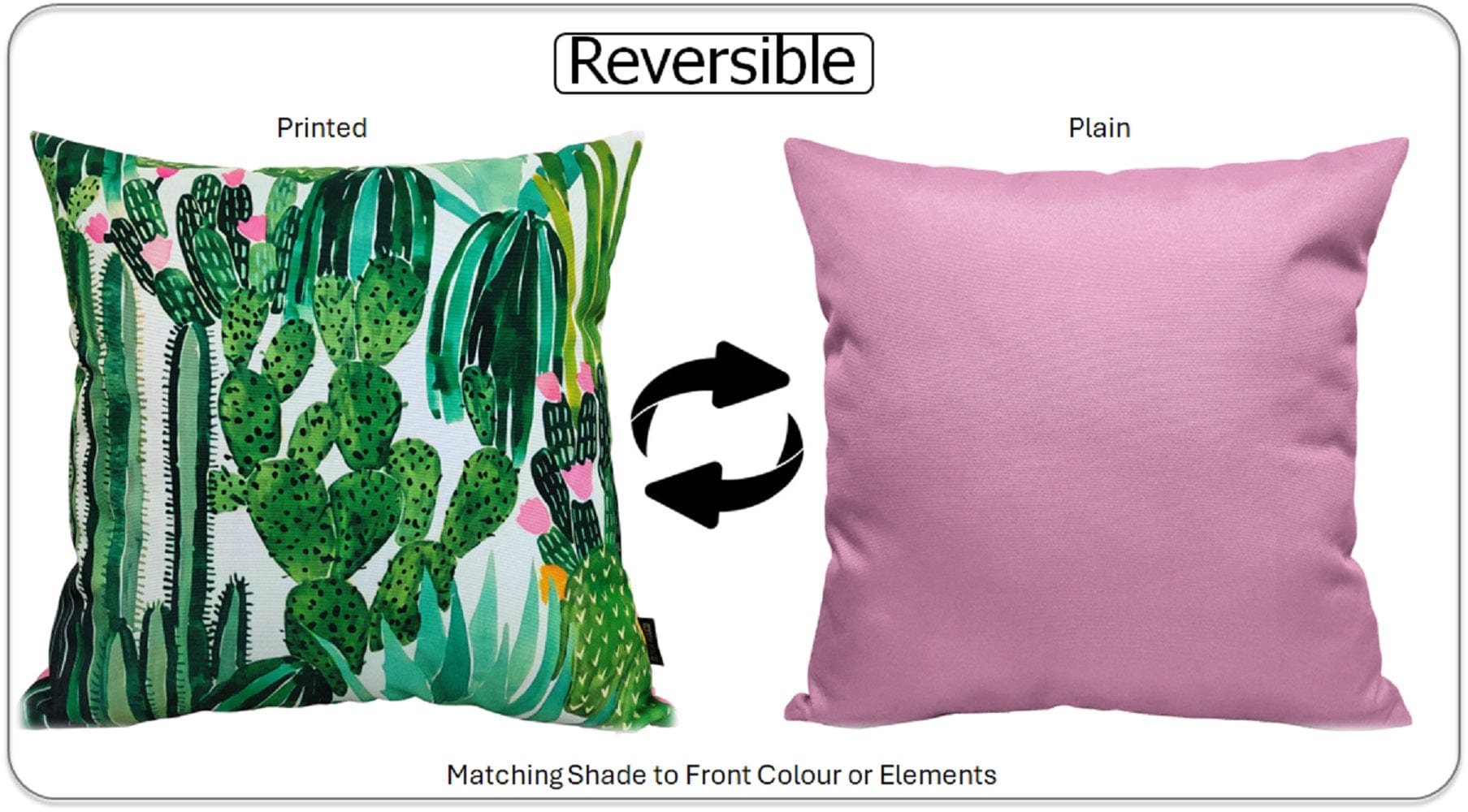 OLIVIA ROCCO Cactus Outdoor Waterproof Cushion Covers 43 x 43 cm Garden Patio for Sofa and Bedroom Styling