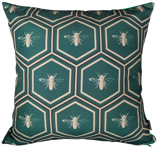 OLIVIA ROCCO Emerald Bees Waterproof Cushion Covers 43 x 43 cm Reversible Breathable