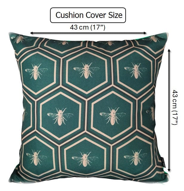 OLIVIA ROCCO Emerald Bees Waterproof Cushion Covers 43 x 43 cm Reversible Breathable