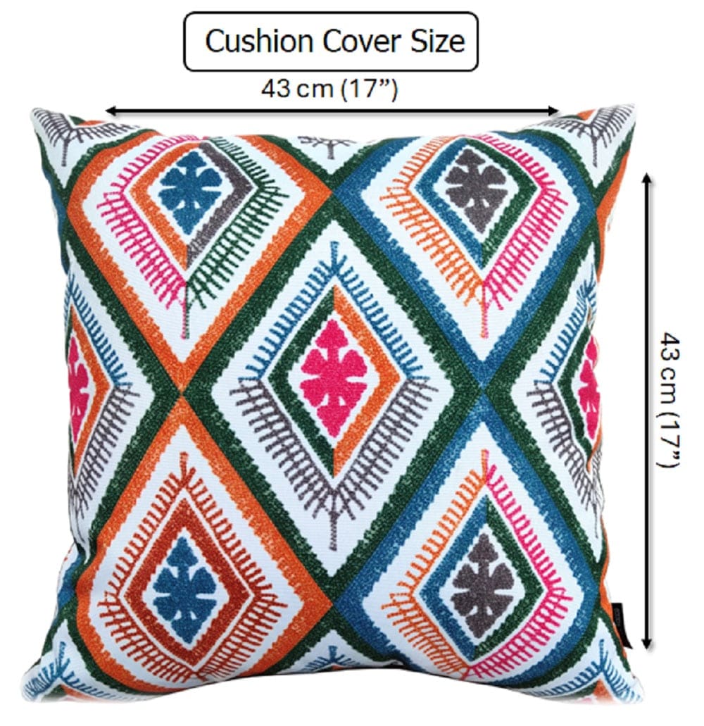 OLIVIA ROCCO Vibrant Meze Outdoor Waterproof Cushion Covers 43 x 43 cm Garden Patio
