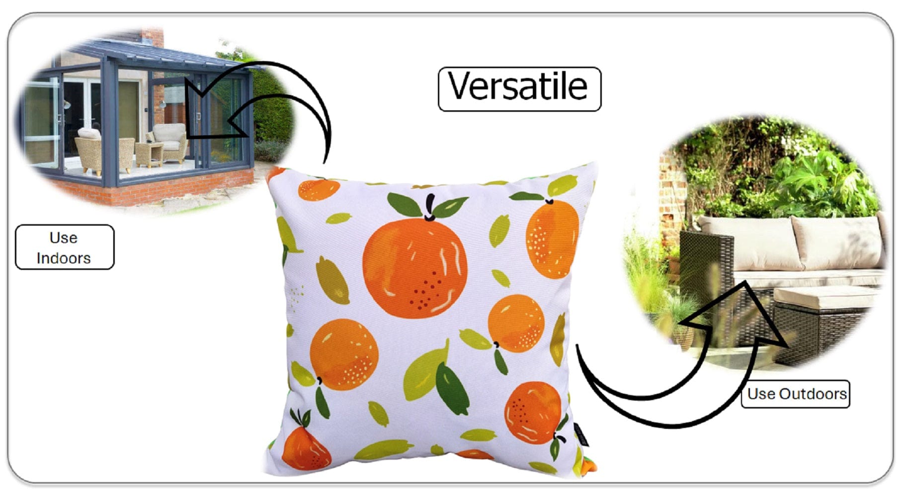OLIVIA ROCCO Summer Fruits Waterproof Cushion Covers 43 x 43 cm Reversible Indoor Outdoor