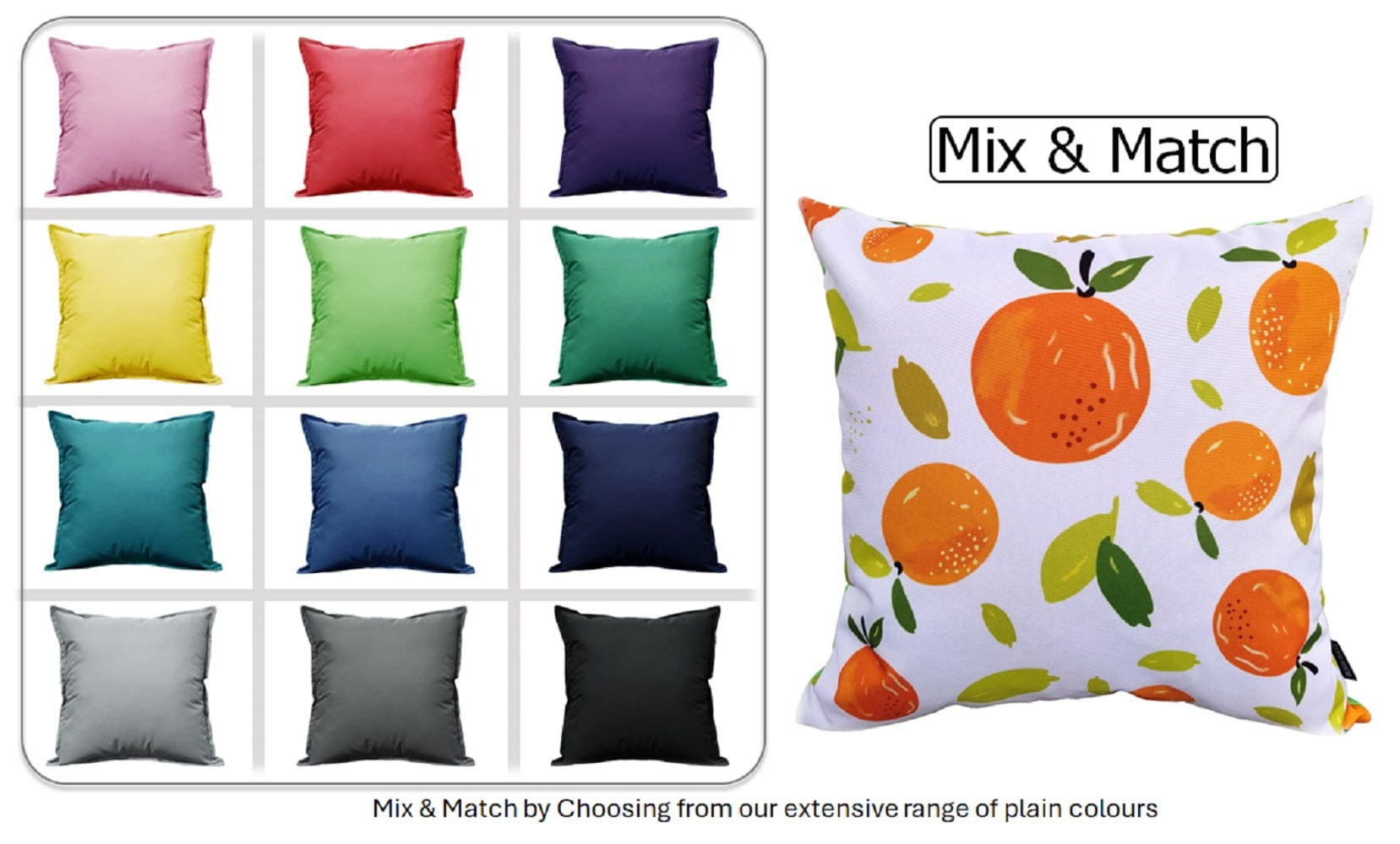 OLIVIA ROCCO Summer Fruits Waterproof Cushion Covers 43 x 43 cm Reversible Indoor Outdoor