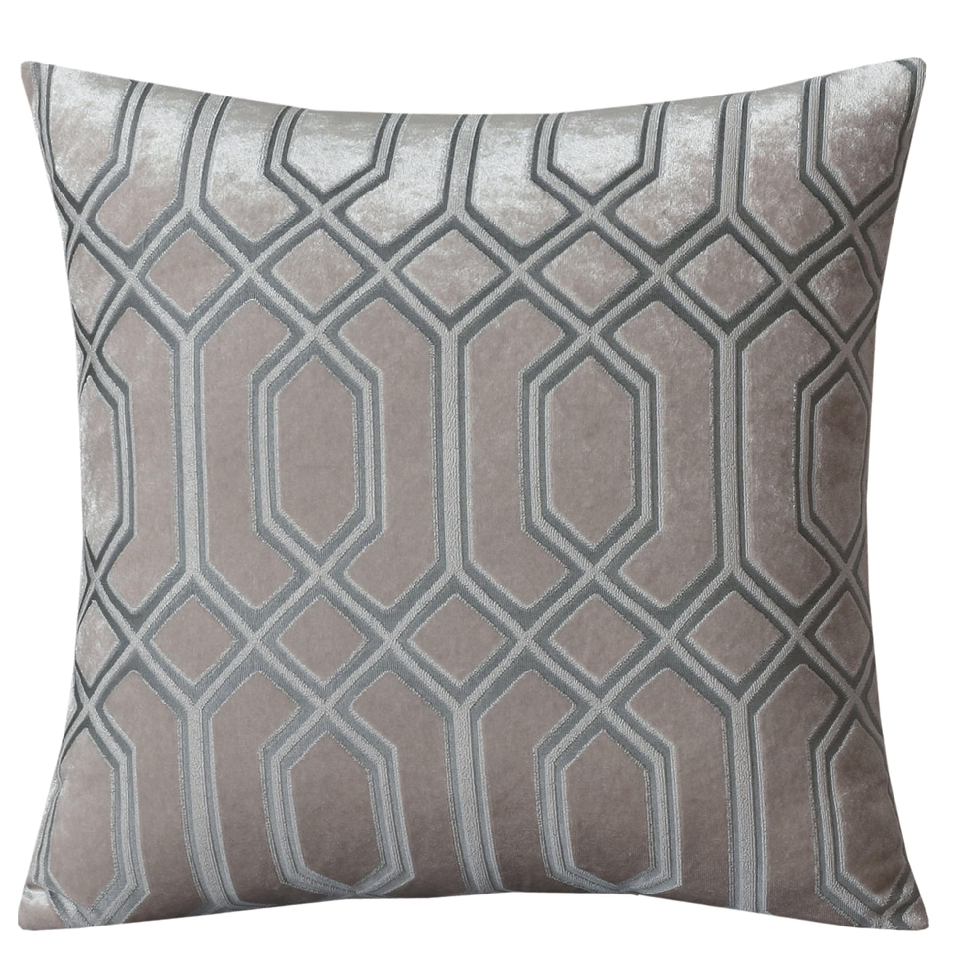 OLIVIA ROCCO Luxe Geo Velvet Cushion Covers 2 Pack Champagne Geometric Decorative