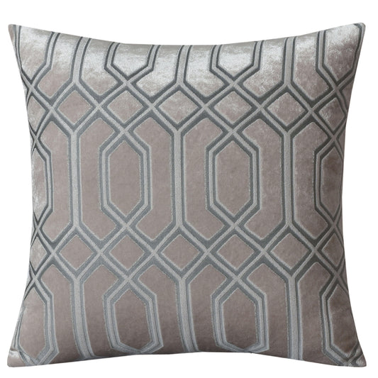 OLIVIA ROCCO Luxe Geo Velvet Cushion Covers 2 Pack Champagne Geometric Decorative