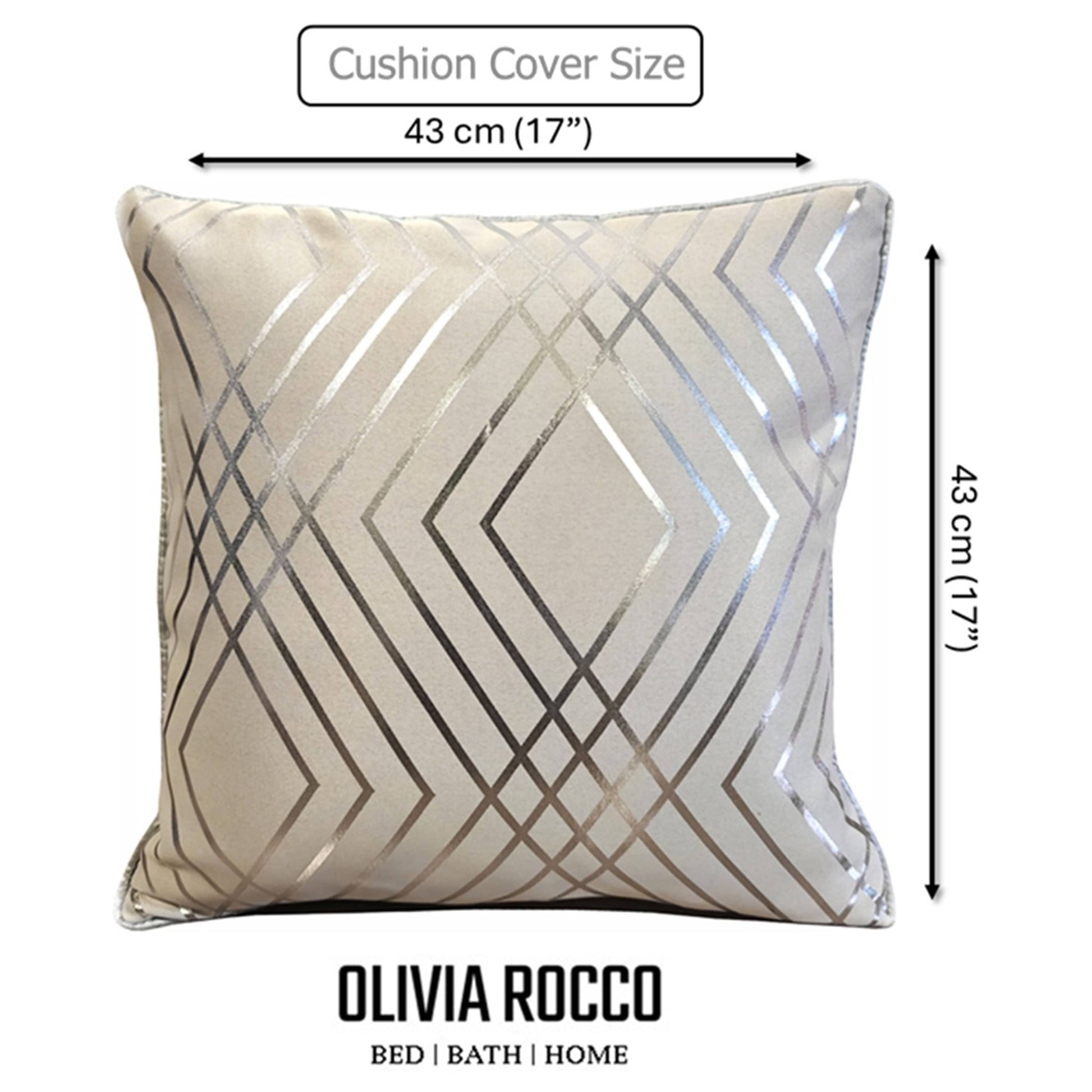 OLIVIA ROCCO Geo Sparkle Cushion Covers 2 Pack Natural For Sofa Bed Chair Lounge