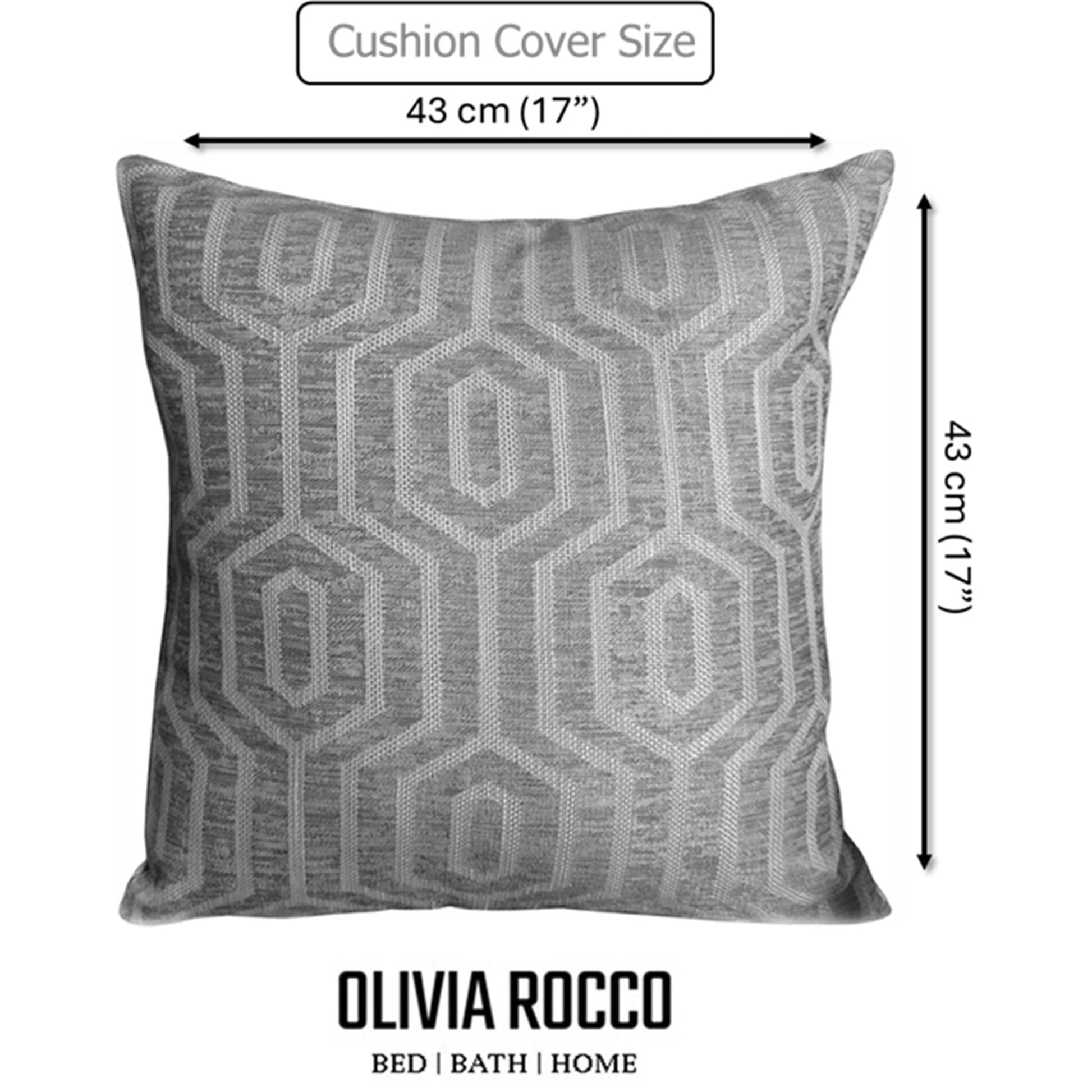 OLIVIA ROCCO Paris Cushion Covers 2 Pack Modern Grey Square Decorative Cushions Super Soft Bedroom Refresh Accent