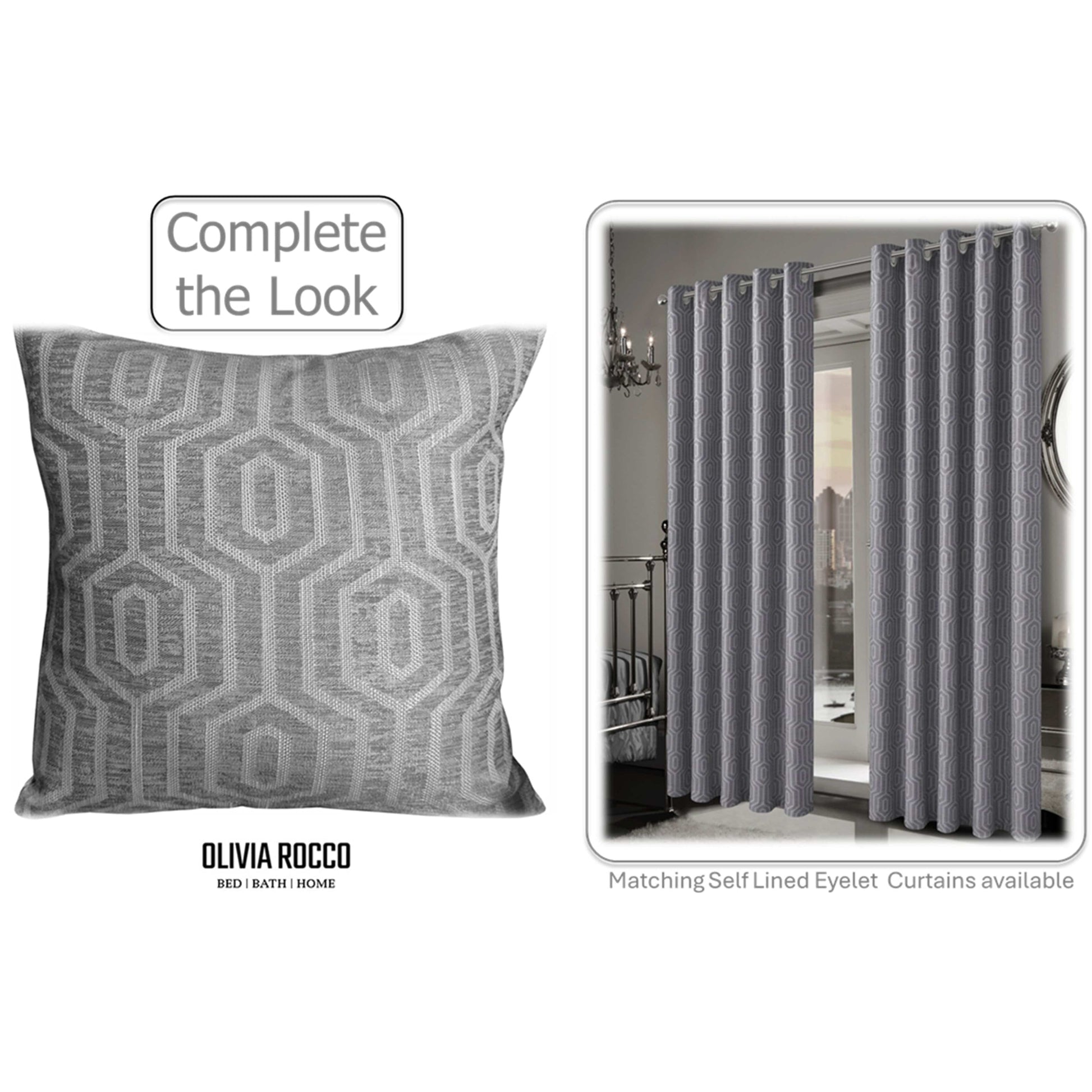 OLIVIA ROCCO Paris Cushion Covers 2 Pack Modern Grey Square Decorative Cushions Super Soft Bedroom Refresh Accent