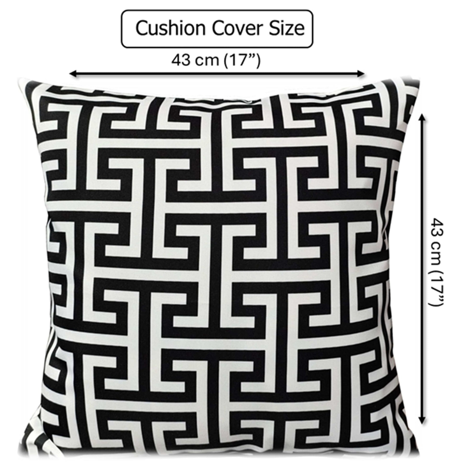 OLIVIA ROCCO Milano Black Waterproof Cushion Covers 43x43 cm Reversible Breathable
