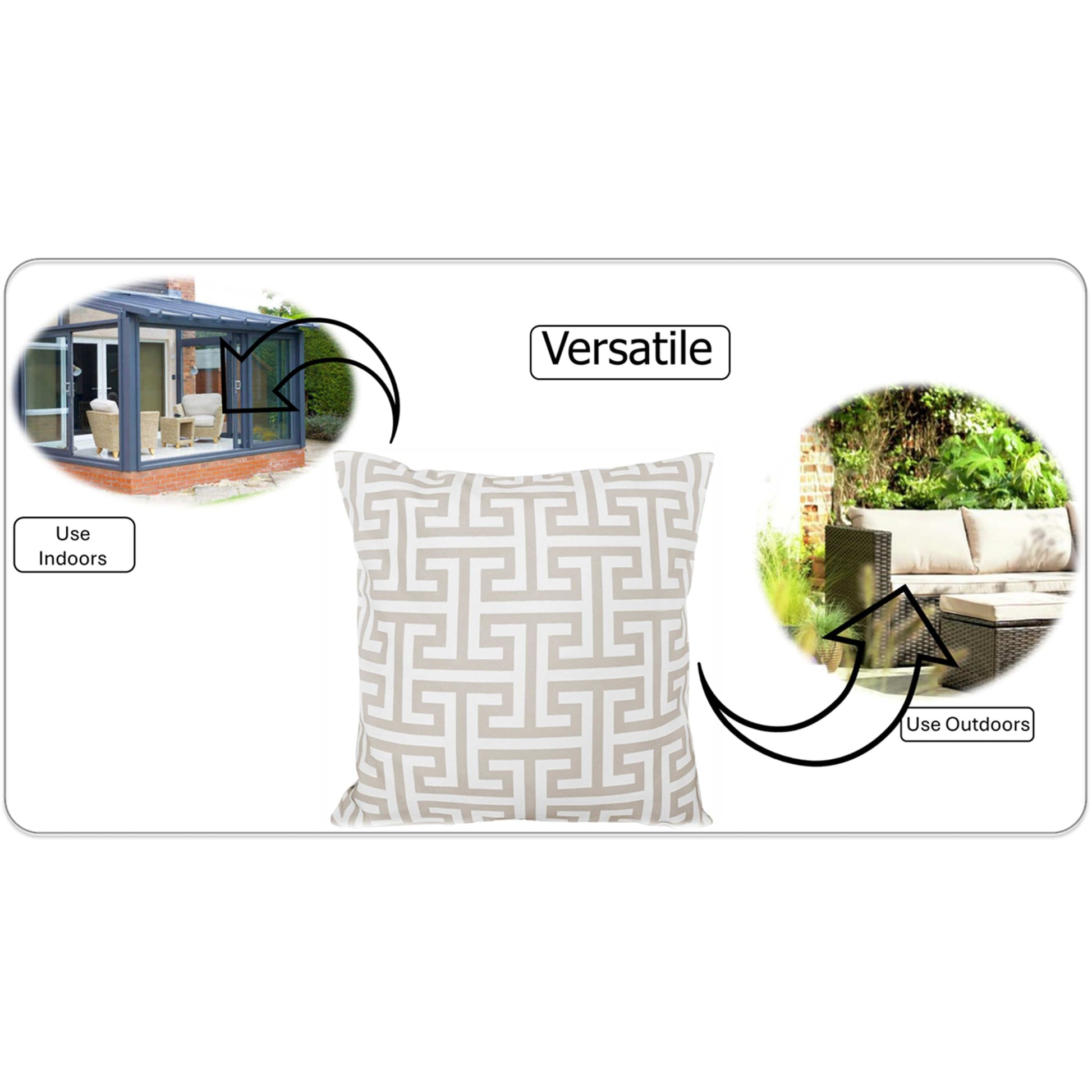 OLIVIA ROCCO Cushion Covers 43x43 cm Waterproof Breathable Outdoor Indoor Use Milano