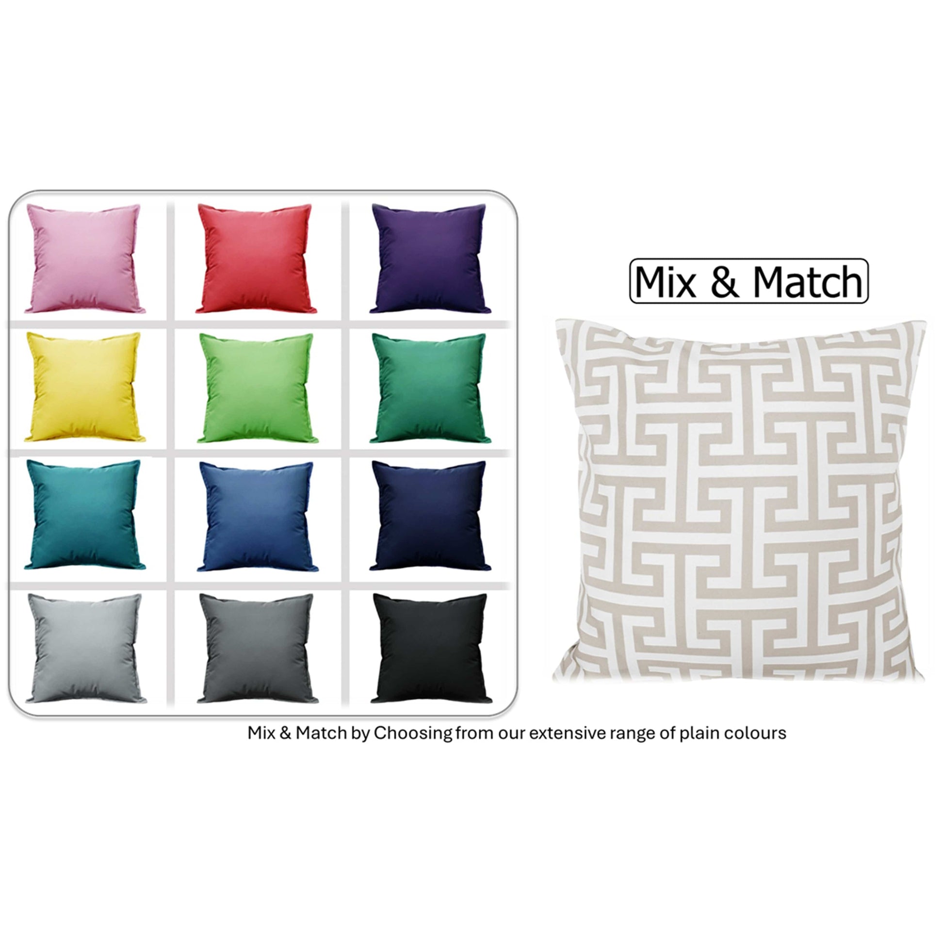 OLIVIA ROCCO Cushion Covers 43x43 cm Waterproof Breathable Outdoor Indoor Use Milano