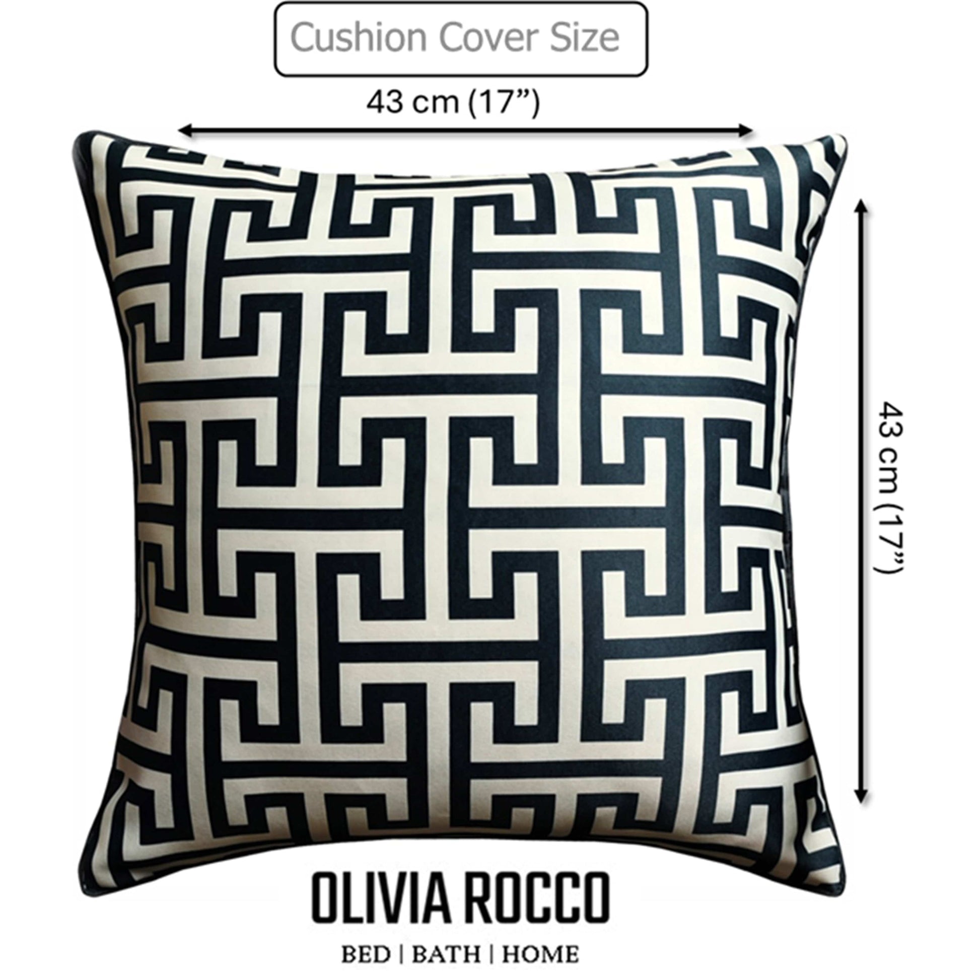 OLIVIA ROCCO Milano Black 2 Pack Scatter Cushion Covers Soft Touch with Hidden Zipper