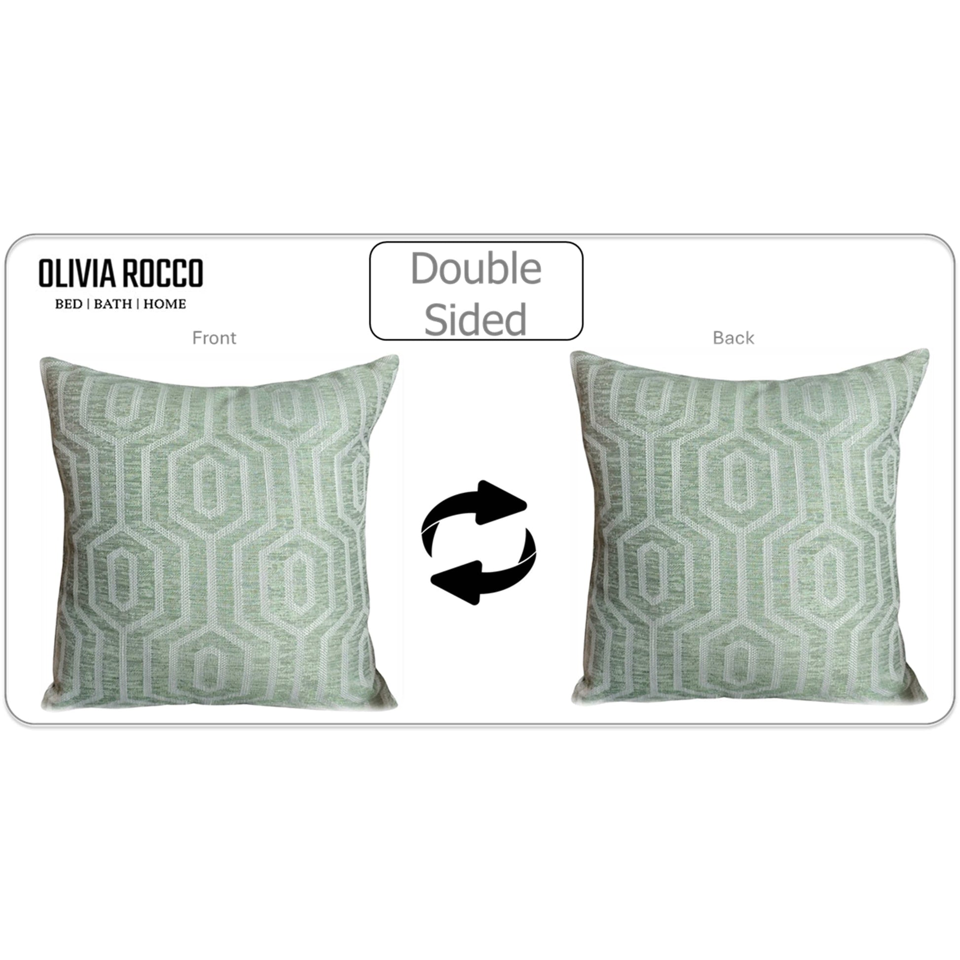 OLIVIA ROCCO Paris Cushion Covers Two Pack Modern Sage Green Decorative Square Scatter